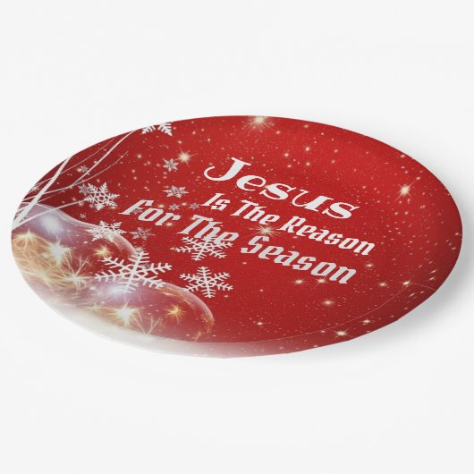 Jezus is de reden kerstpapier Bord 9" (Gekanteld)
