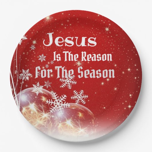 Jezus is de reden kerstpapier Bord 9" (Voorkant)