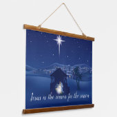 Jezus is de reden Kerststal  Hangend Wandkleed (Gebogen)