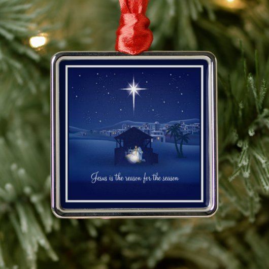 Jezus is de reden Kerststal Ornament (Boom)