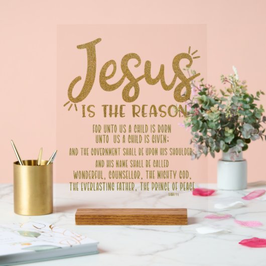 Jezus is de reden met Jesaja Verse Kerstmis Acryl Bord (Huwelijk)