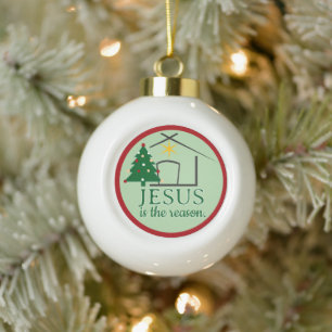 Jezus is de reden Op geloof gebaseerd Keramische Bal Ornament