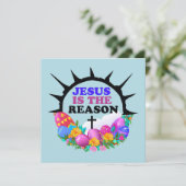 Jezus is de Reden - Pasen Wreate Feestdagenkaart (Staand voorkant)