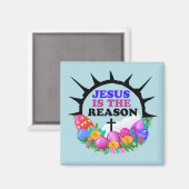 Jezus is de Reden - Pasen Wreate Magneet (Voorkant / Achterkant)