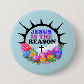 Jezus is de Reden - Pasen Wreate Ronde Button 7,6 Cm (Voorkant)