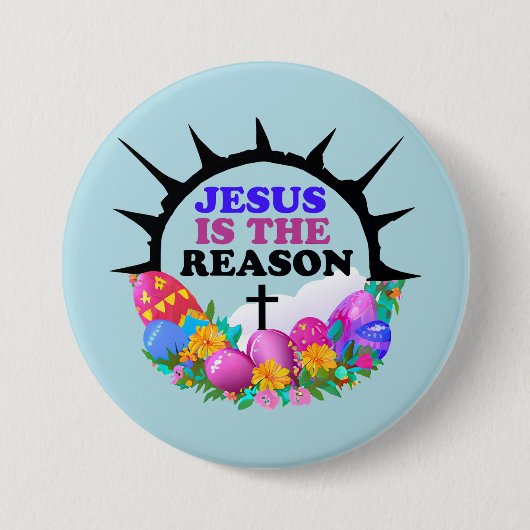 Jezus is de Reden - Pasen Wreate Ronde Button 7,6 Cm (Voorkant)
