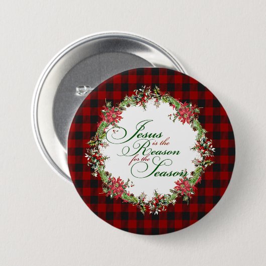 Jezus is de reden ronde button 7,6 cm (Voorkant /achterkant)
