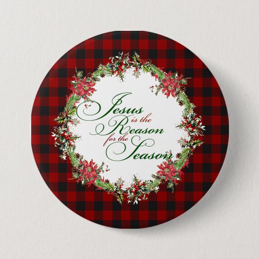 Jezus is de reden ronde button 7,6 cm (Voorkant)