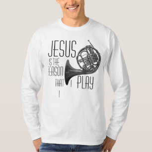 "Jezus is de reden..." shirt van franse hoorn
