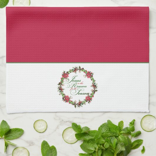 Jezus is de reden theedoek (Gevouwen)