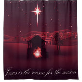 Jezus is de reden van de kerststal douchegordijn (Voorkant)