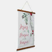 Jezus is de reden van de Waterverf kerstwinter Hangend Wandkleed (Gebogen)