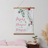 Jezus is de reden van de Waterverf kerstwinter Hangend Wandkleed (Slaapkamer)