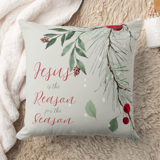 Jezus is de reden van de Waterverf kerstwinter Kussen (Deken)