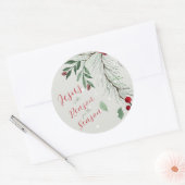 Jezus is de reden van de Waterverf kerstwinter Ronde Sticker (Envelop)