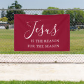 Jezus is de reden van het seizoen Rode Kerst Spandoek (Insitu)