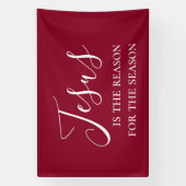 Jezus is de reden van het seizoen Rode Kerst Spandoek (Verticaal)