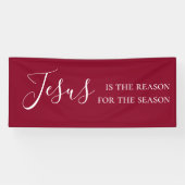 Jezus is de reden van het seizoen Rode Kerst Spandoek (Horizontaal)