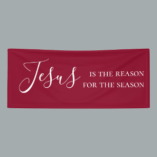Jezus is de reden van het seizoen Rode Kerst Spandoek