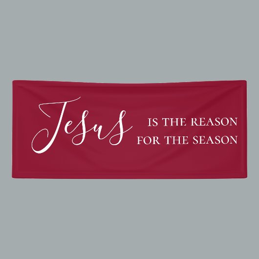 Jezus is de reden van het seizoen Rode Kerst Spandoek