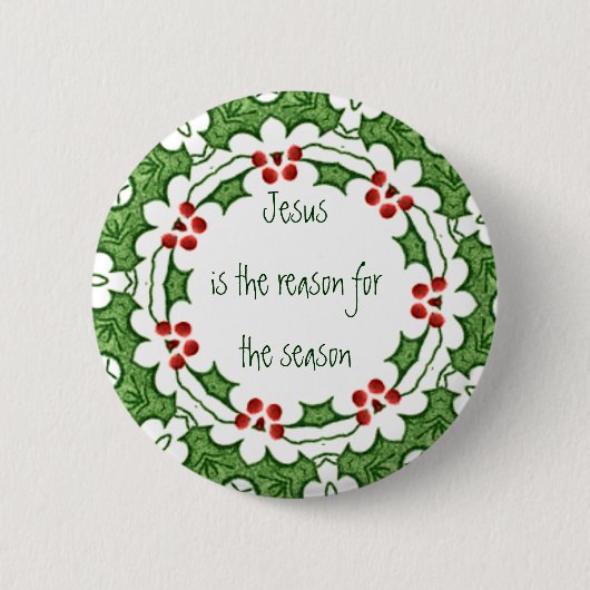 Jezus is de reden van het seizoen ronde button 5,7 cm (Voorkant)