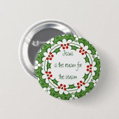 Jezus is de reden van het seizoen ronde button 5,7 cm (Voorkant /achterkant)