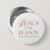 Jezus is de reden van het seizoen ronde button 7,6 cm (Voorkant /achterkant)