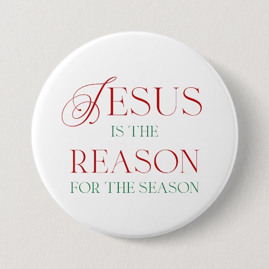 Jezus is de reden van het seizoen ronde button 7,6 cm (Voorkant)