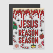 Jezus is de reden van het seizoen. Xmas Kaarten. (Voorkant / Achterkant)