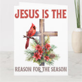 Jezus is de reden van het seizoen. Xmas Kaarten. Kaart (Achterkant)