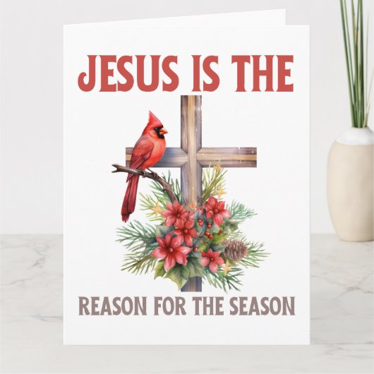 Jezus is de reden van het seizoen. Xmas Kaarten. Kaart (Voorkant)