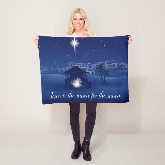 Jezus is de reden van Kerstmis Fleece Deken (In situ)
