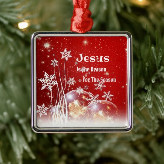 Jezus is de reden van Kerstmis Metalen Ornament (Boom)