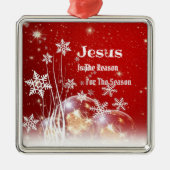 Jezus is de reden van Kerstmis Metalen Ornament (Voorkant)
