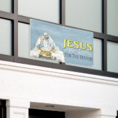 Jezus is de reden van kerstmis spandoek (Buitenkant Gebouw)