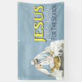 Jezus is de reden van kerstmis spandoek (Verticaal)