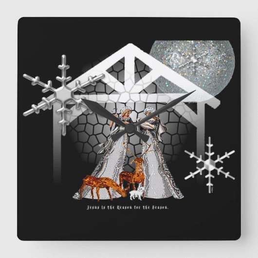 Jezus is de reden vierkante klok (Voorkant)