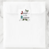 Jezus is de reden vierkante sticker (Tas)