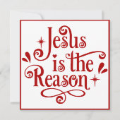 Jezus is de reden voor aangepaste kerst feestdagenkaart (Voorkant)