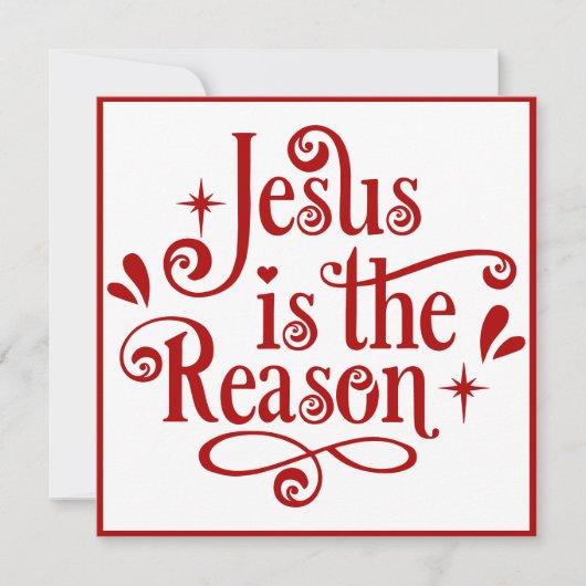 Jezus is de reden voor aangepaste kerst feestdagenkaart (Voorkant)