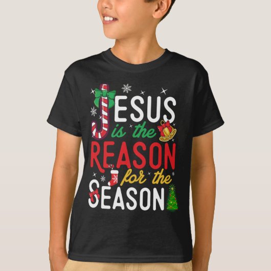 Jezus is de reden voor Christelijke kerstfeestdage T-shirt (Voorkant)