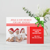 Jezus is de reden voor de Christelijke aangepaste  Feestdagenkaart (Staand voorkant)