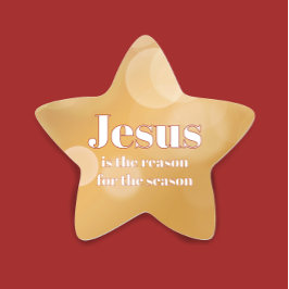 Jezus is de reden voor de elegante gouden kerstste ster sticker