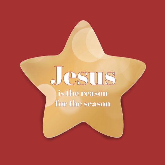 Jezus is de reden voor de elegante gouden kerstste ster sticker