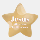 Jezus is de reden voor de elegante gouden kerstste ster sticker (Voorkant)