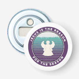 Jezus is de reden voor de kerstengel. button flesopener