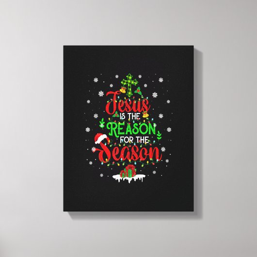 Jezus is de reden voor de kerstpajam. canvas afdruk (Voorkant)