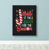 Jezus is de reden voor de kerstpajam. canvas afdruk (Insitu (Houten vloer))