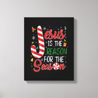 Jezus is de reden voor de kerstpajam. canvas afdruk