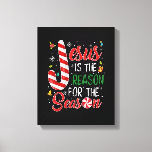 Jezus is de reden voor de kerstpajam. canvas afdruk (Voorkant)